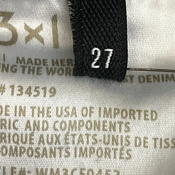 3 x 1 NYC Button Fly Fringed & Cropped Relaxed Fit Jeans in Stella - Size 27 - Picture 6 of 7